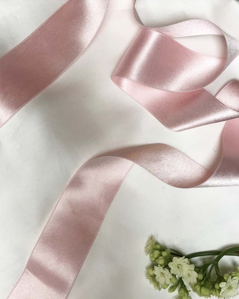 35mm Soft pink silk ribbon - Libertashery