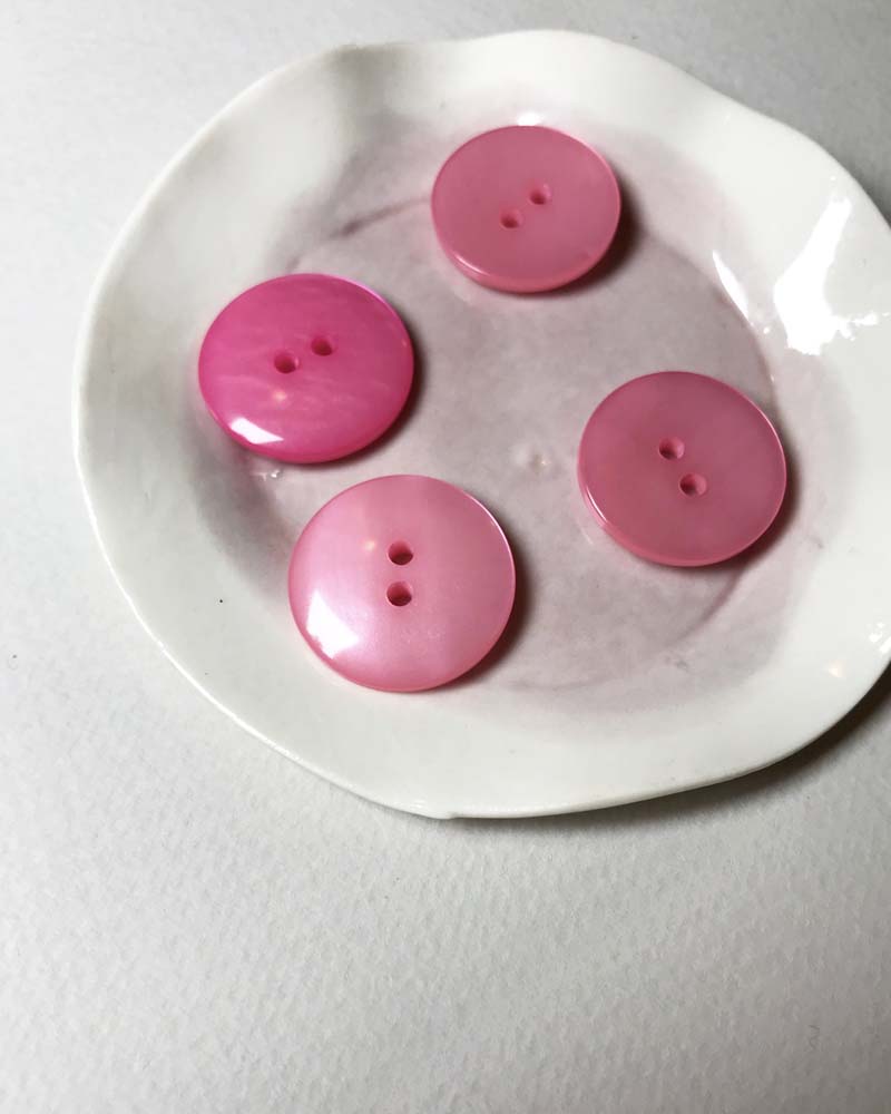 25mm 2 hole pink buttons - Libertashery